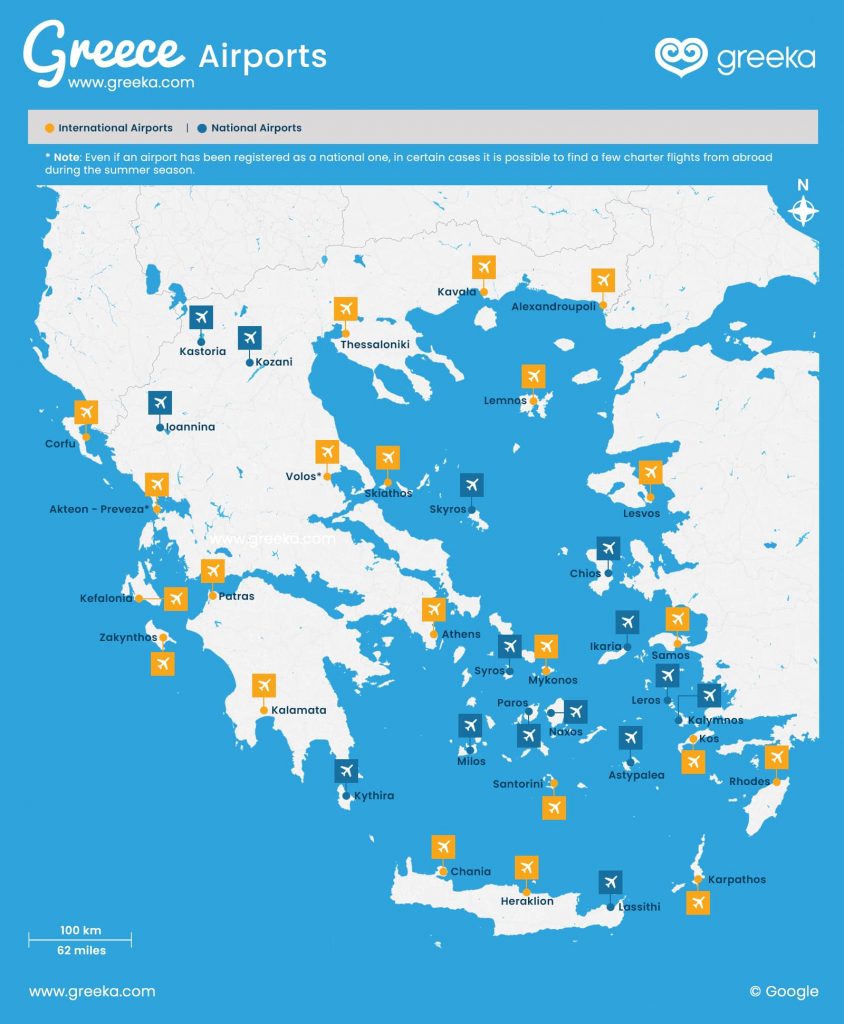 Greece Airport Map